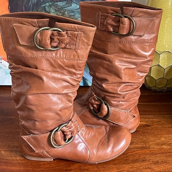 Aldo Camel Colored Slouch Moto Boots - Picture 4 of 7